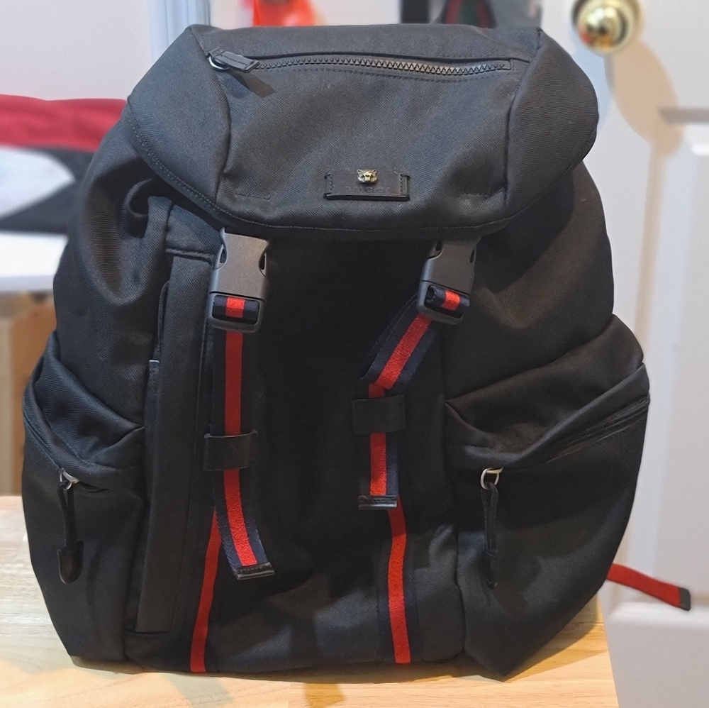 Gucci Black Medium Techno Canvas Backpack